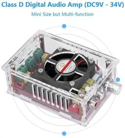 img 2 attached to 🔊 Zerone TDA7498 Аудио усилительная плата с встроенным вентилятором - 2 × 100 Вт класс D цифровой усилитель мощности DIY цепной модуль, схема иммерсии, постоянный ток 9-34В, защитный корпус