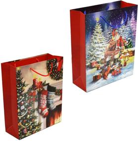 img 1 attached to 🎁 HHappy 12.5" Medium Christmas Themed Gift Bags - 12Pcs: The Perfect Packaging for Your Festive Presents!