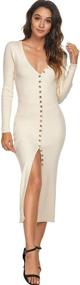 img 1 attached to Cmz2005 Womens Button Sleeve Bodycon Women's Clothing