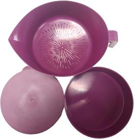 img 3 attached to Efficient PaperlessKitchen Meat Strainer Set - Heat Resistant Plastic Colander for Easy Straining of 🍴 Ground Beef Grease, Pasta, Vegetables & Jellies - Serves Up to 3lbs - 3 Pcs Set (Purple)