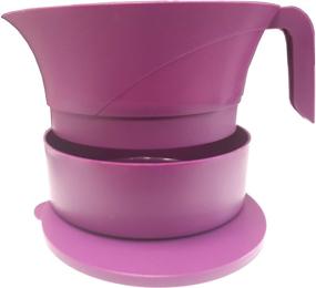 img 4 attached to Efficient PaperlessKitchen Meat Strainer Set - Heat Resistant Plastic Colander for Easy Straining of 🍴 Ground Beef Grease, Pasta, Vegetables & Jellies - Serves Up to 3lbs - 3 Pcs Set (Purple)