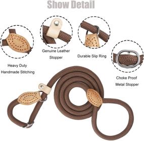 img 3 attached to 🐶 YUDOTE Dog Slip Rope Leash: Durable Braided Training Lead for Medium, Large, and Small Dogs - 4 FT No Pull Heavy Duty Leashes