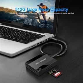 img 1 attached to High-Speed 4-in-1 USB Card Reader for Windows Mac Linux | Simultaneously Read 4 Cards: CF, MS, SD, TF/ Micro SD, CFI, SDXC, SDHC, Micro SDXC, Micro SDHC, MMC