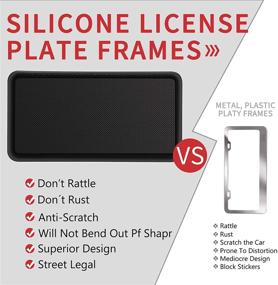 img 3 attached to Universal American Black Silicone License Plate Frames with Drainage Holes 🚗 - Set of 2 | Rust-Proof, Rattle-Proof & Weather-Proof License Plate Holder