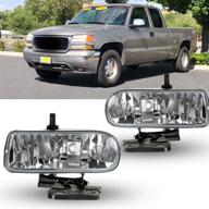 🔦 высококачественные противотуманные фары для gmc yukon 2000-2006 и gmc sierra 1999-2002 - oe # 10385054, 10385055, gm2592110, gm2593110 - прозрачные линзы - 880 12v 27w галогенные лампы - пассажирская и водительская сторона логотип