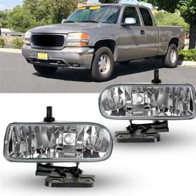 img 4 attached to 🔦 Высококачественные противотуманные фары для GMC Yukon 2000-2006 и GMC Sierra 1999-2002 - OE # 10385054, 10385055, GM2592110, GM2593110 - Прозрачные линзы - 880 12V 27W галогенные лампы - Пассажирская и водительская сторона