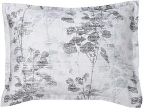 img 1 attached to 🌿 Amazon Basics All-Season Reversible Comforter Set - King Size, Aqua Botanical Vine Pattern - 100% Cotton Fabric with Microfiber Fill