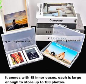 img 3 attached to Large Photo Organizer Box with 18 Inner Plastic Cases - Storage Container for 4x6 Pictures, Postcards, and Prints (Case Only)
