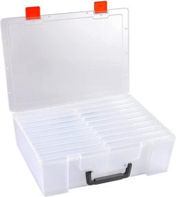 img 4 attached to Large Photo Organizer Box with 18 Inner Plastic Cases - Storage Container for 4x6 Pictures, Postcards, and Prints (Case Only)