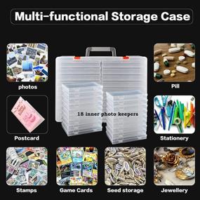 img 1 attached to Large Photo Organizer Box with 18 Inner Plastic Cases - Storage Container for 4x6 Pictures, Postcards, and Prints (Case Only)