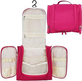 img 4 attached to 💧 Waterproof Hanging Travel Makeup Bag - Large Cosmetic Organizer Toiletry Bag for Women and Men