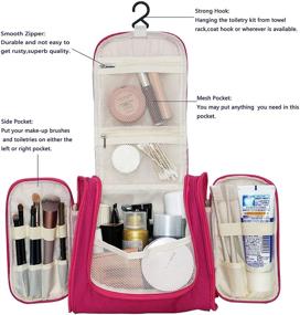 img 3 attached to 💧 Waterproof Hanging Travel Makeup Bag - Large Cosmetic Organizer Toiletry Bag for Women and Men