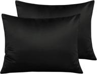 🌙 ntbay satin zippered pillowcases for hair and skin, standard luxury set of 2 with hidden zipper, 20 x 26 inches, black logo