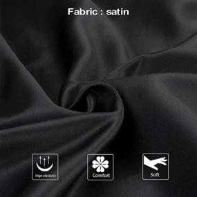 img 3 attached to 🌙 NTBAY Satin Zippered Pillowcases for Hair and Skin, Standard Luxury Set of 2 with Hidden Zipper, 20 x 26 Inches, Black