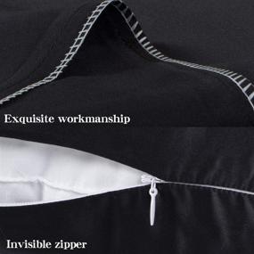 img 2 attached to 🌙 NTBAY Satin Zippered Pillowcases for Hair and Skin, Standard Luxury Set of 2 with Hidden Zipper, 20 x 26 Inches, Black