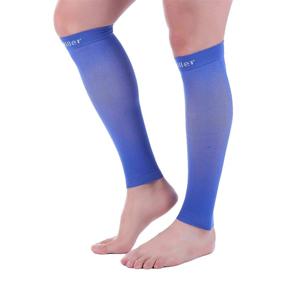 img 2 attached to 🔵 Doc Miller Calf Compression Sleeve - Graduated Pressure 20-30mmHg Support Socks for Men & Women - Restless Legs, Shin Splints, Varicose Veins, Travel & Recovery - Blue, Large (1 Pair)