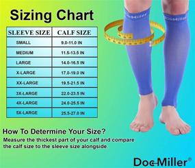 img 3 attached to 🔵 Doc Miller Calf Compression Sleeve - Graduated Pressure 20-30mmHg Support Socks for Men & Women - Restless Legs, Shin Splints, Varicose Veins, Travel & Recovery - Blue, Large (1 Pair)