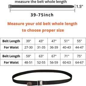 img 2 attached to 👖 Durable and Adjustable: Drizzte Plus Size 39-75'' Long Double D Ring Men's Canvas Cloth Web Belt