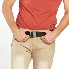 img 3 attached to 👖 Durable and Adjustable: Drizzte Plus Size 39-75'' Long Double D Ring Men's Canvas Cloth Web Belt