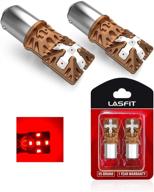 lasfit красные 1157 2057 2357 7528 лампочки led bay15d - без полярности, супер яркие высокомощные стоп-сигналы, фонари задние и поворотники, блестящие, набор из 2 логотип