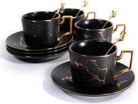 img 2 attached to Golden Print Saucer Ceramics Black