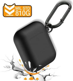 img 3 attached to Чехол LELONG из мягкого силикона для Airpods с карабином - премиум защитный чехол для зарядного футляра Apple Airpods 2/1 - для мужчин/женщин [видим индикатор заряда]