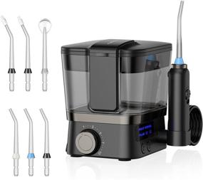 img 4 attached to Top-rated Cordless Water Flossers: 600 ML Dental Oral Irrigator with 3 Modes, 10 🚰 Adjustable Water Pressure, 6 Multifunction Jet Tips, LED Display, IPX7 Waterproof - Household Portable Tooth Cleaner