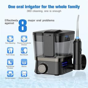 img 1 attached to Top-rated Cordless Water Flossers: 600 ML Dental Oral Irrigator with 3 Modes, 10 🚰 Adjustable Water Pressure, 6 Multifunction Jet Tips, LED Display, IPX7 Waterproof - Household Portable Tooth Cleaner