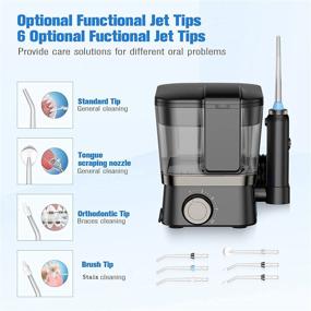 img 2 attached to Top-rated Cordless Water Flossers: 600 ML Dental Oral Irrigator with 3 Modes, 10 🚰 Adjustable Water Pressure, 6 Multifunction Jet Tips, LED Display, IPX7 Waterproof - Household Portable Tooth Cleaner