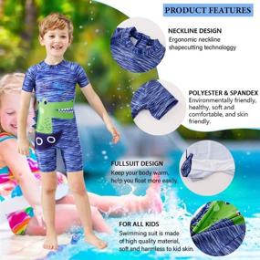 img 1 attached to 👶 Karrack Kids UPF 50+ Sun Protection Rash Guard Swimsuit with Shorts - Perfect for Water Sports and Bathing Suites