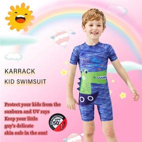 img 2 attached to 👶 Karrack Kids UPF 50+ Sun Protection Rash Guard Swimsuit with Shorts - Perfect for Water Sports and Bathing Suites