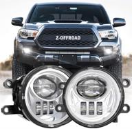 chrome led fog lights for 2016-2019 tacoma, 2014-2019 4runner & tundra โ z-offroad truck driving lamps with bracket, driver & passenger side assembly replacement logo