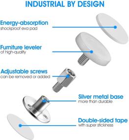 img 1 attached to 🔧 Upgraded CRETBEL Adjustable Bed Frame Anti-Shake Tool - Set of 4 with Headboard Stoppers, Includes Free Furniture Pads, Screws, and Easy Installation - Say Goodbye to Creaking, Protect Walls from Banging (1.1-2.5in)