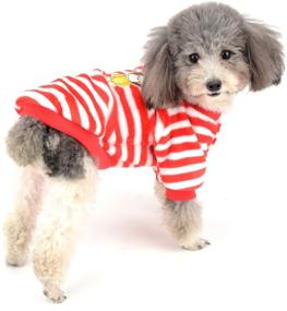 img 3 attached to 🐶 Zunea Small Dog Sweater Coat - Winter Fleece Jacket for Striped Puppy - Super Soft Cozy Velvet Warm Pullover Jumper - Adorable Pet Chihuahua Doggies Cats Apparel for Cold Weather