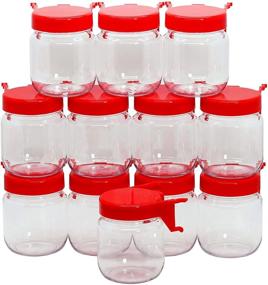 img 3 attached to Optimal Storage Jars for Pegboard Accessories - Durable Plastic Jars for Pegboard - Easy Locking System - Craft, Sewing & Garage Storage Attachments - Set of 12 (Red)