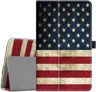 📱 fintie slim fit vegan leather folio case for samsung galaxy tab a 8.0 2018 model sm-t387, premium stand cover - us flag design logo