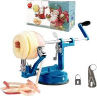 🍏 blue qx apple peeler slicer corer with suction base - durable heavy duty die cast magnesium alloy peelers + 2 extra blades logo