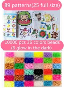 img 3 attached to Vytung Fuse Beads Kit: 10000 pcs, 36 Colors with 6 Glow in Dark, 5 Peg Boards, 89 Patterns (29 Full Size), Iron Papers, Tweezers & Storage Case - Perler Beads Compatible