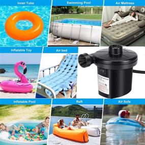 img 1 attached to 🔌 Convenient Electric Air Pump for Inflatables with 3 Nozzles - Portable and Powerful AC Inflator Deflator for Air Mattresses, Couches, Pool Floats, and Toys (130W)