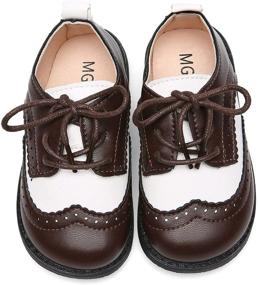 img 4 attached to 👞 DADAWEN Classic Lace Up Uniform Comfort Boys' Oxfords Shoes