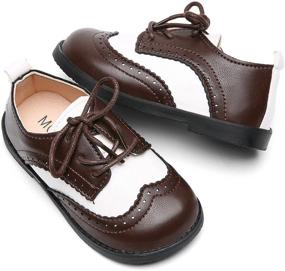 img 3 attached to 👞 DADAWEN Classic Lace Up Uniform Comfort Boys' Oxfords Shoes