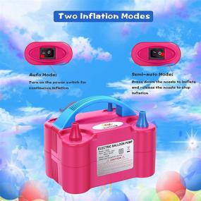 img 1 attached to 🎈 Rose Red NuLink Electric Portable Dual Nozzle Balloon Inflater for Party Decorations [110V~120V, 600W]