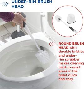 img 2 attached to 🚽 Clorox Under-Rim Toilet Bowl Brush: Convenient Corner Storage Caddy, 16" x 5" x 5.5