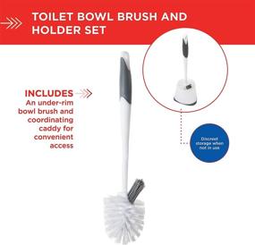 img 3 attached to 🚽 Clorox Under-Rim Toilet Bowl Brush: Convenient Corner Storage Caddy, 16" x 5" x 5.5