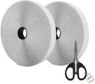 🔗 aiex 39.37 feet/12m white hook and loop self adhesive tape roll with bonus scissors for enhanced seo logo