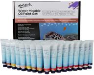 🎨 mont marte premium h2o water mixable oil paint set, 36-piece, 18ml tubes. compatible with various mediums. effortlessly cleans up with water. logo