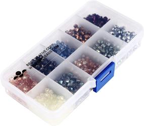 img 1 attached to 💎 BRCbeads 1000pcs Glass Beads Crystal Findings Spacer Charms, 4mm Faceted Bicone Shape, Assorted Coating Colors, Plastic Jewelry Container Box Included, Wholesale Mix Lot Beads for Jewelry Making