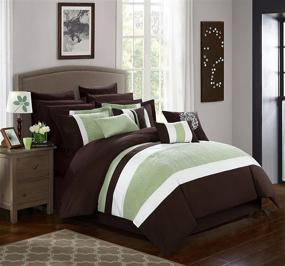 img 3 attached to King Size Brown Chic Home Pisa 16 Piece Bedding Set CS1131-AN, Including Comforter and Accessories