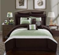 king size brown chic home pisa 16 piece bedding set cs1131-an, including comforter and accessories logo