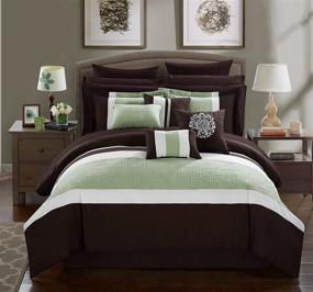 img 4 attached to King Size Brown Chic Home Pisa 16 Piece Bedding Set CS1131-AN, Including Comforter and Accessories